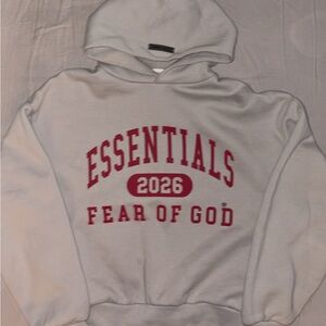 Essentials Gray and Red Hoodie